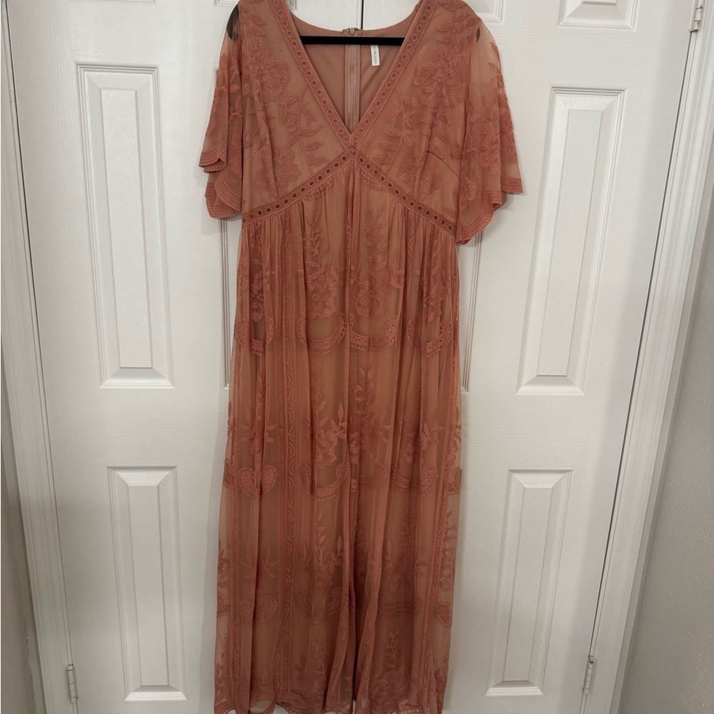 Pink Blush Lace Overlay Dress Blush Pink